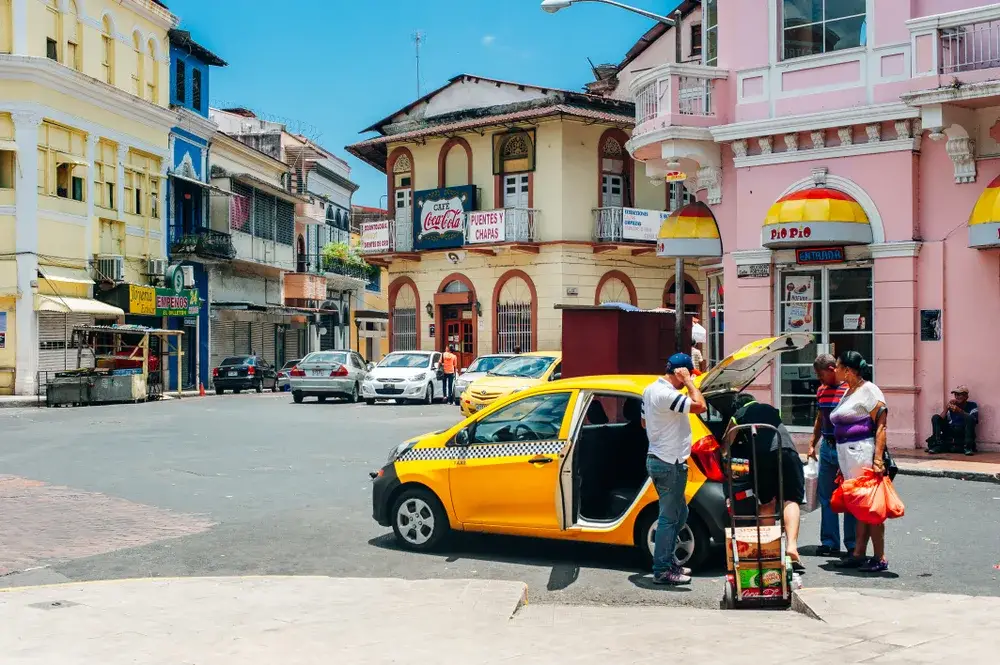 Old buildings in the historic district of Panama City pictured during the best time to visit Panama