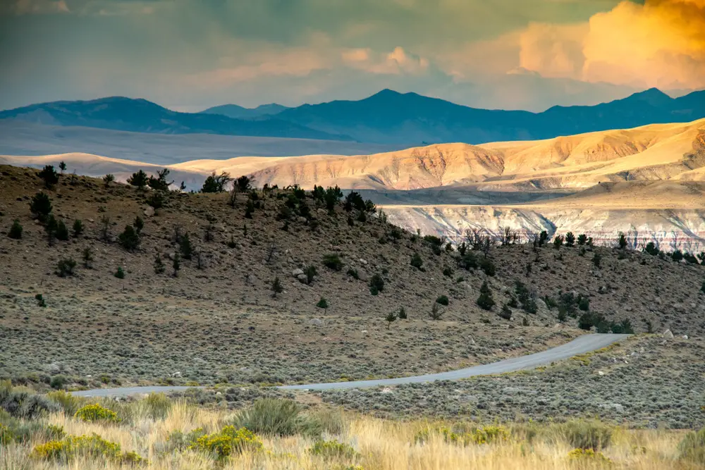 Gorgeous area overlooking a valley in Wyoming