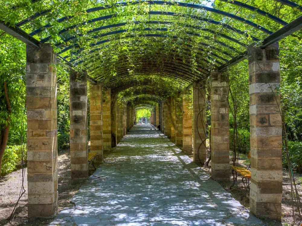 Extremely cool walkway in the National Gardens in Athens, one of the best things to do in Greece