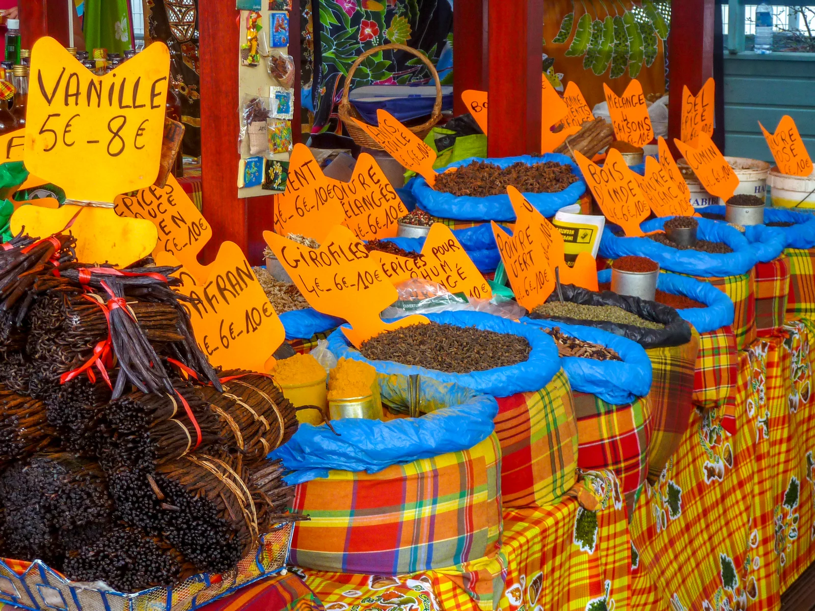 Caribbean spice market in the port of Antigua and Barbuda for a piece titled Is Antigua Safe