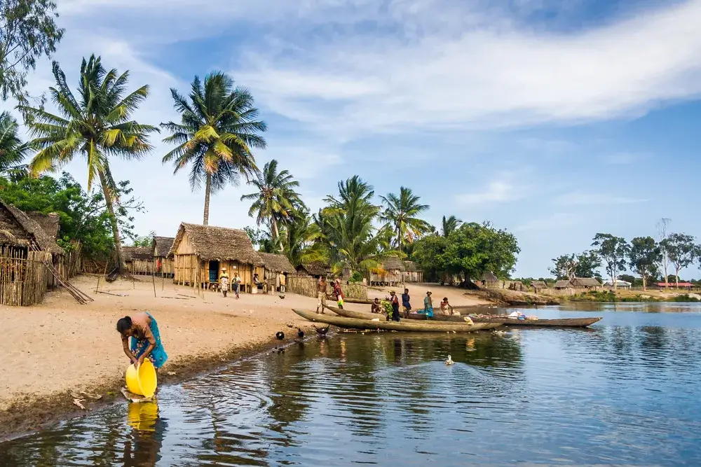 Fisherman in Ambohitsara along the Pangalanes canal during the best time to visit Madagascar