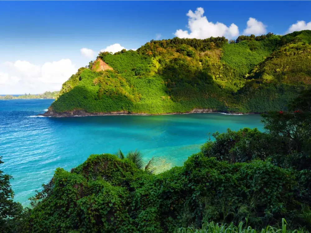 Gorgeous views from the road to Hana during the best time to visit Maui