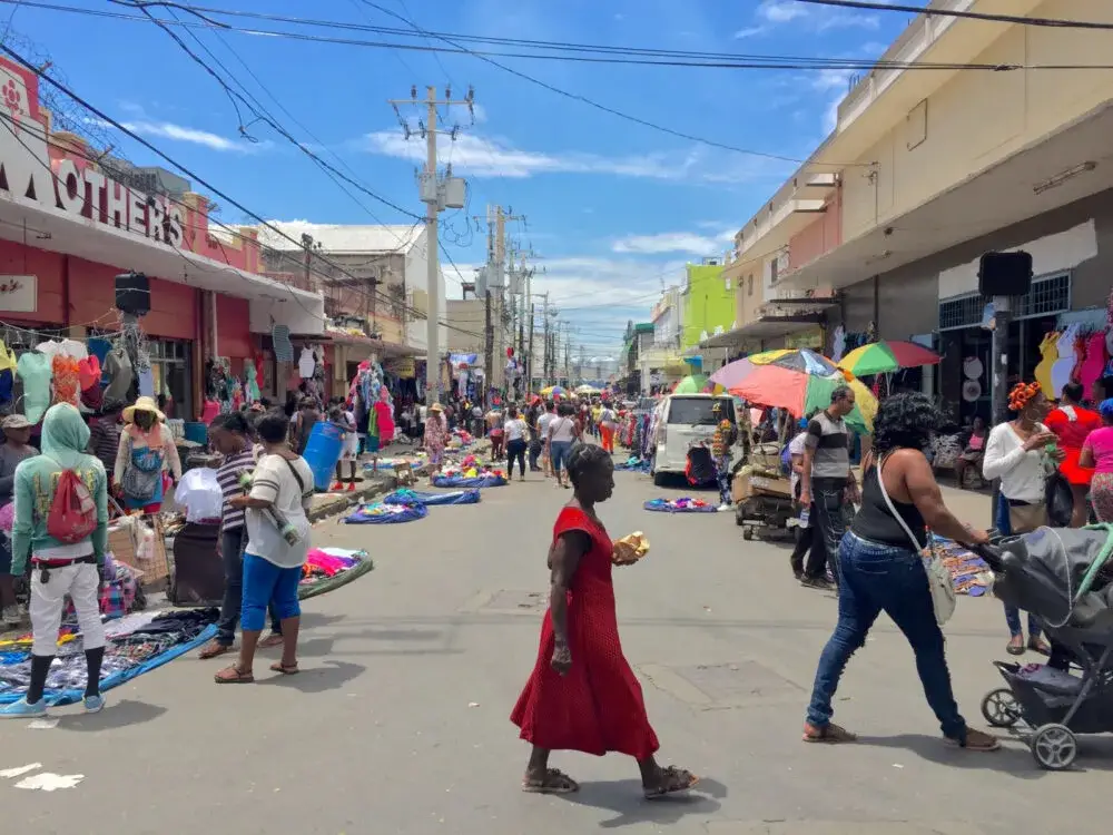 Market in Kingston for a piece on Is Jamaica Safe