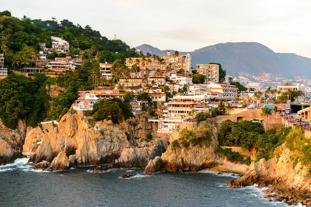 The rock La Quebrada, one of the most famous tourist attractions for a piece on whether or not Acapulco Mexico is safe to visit