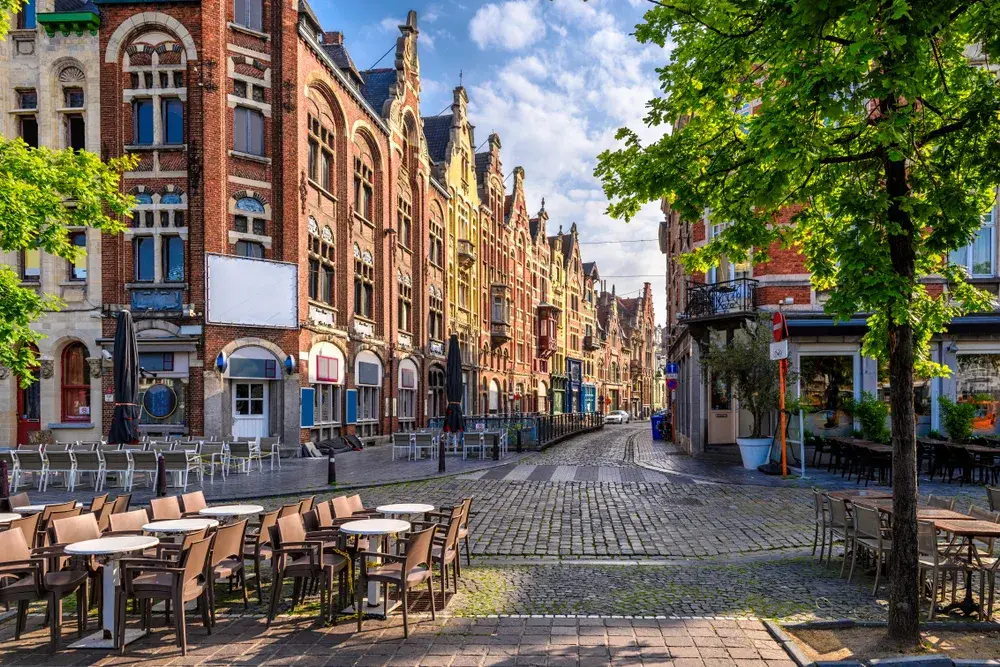 Old town square in Ghent during the best time to go to Belgium