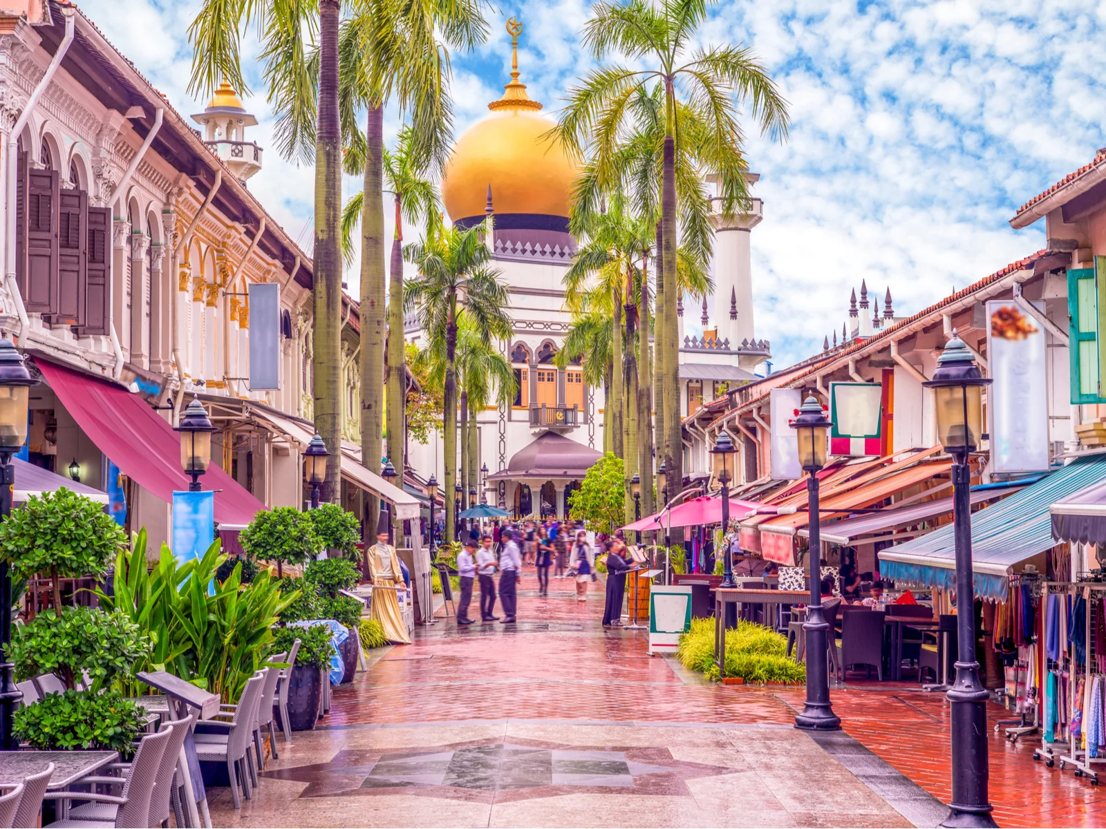 View of the Masjid Sultan pictured during the least busy time to visit Singapore