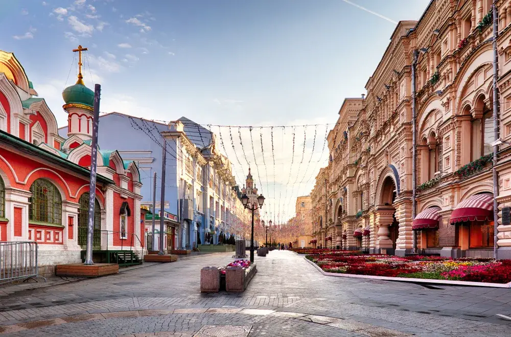 Tverskaya street in the day during the least busy time to visit Russia