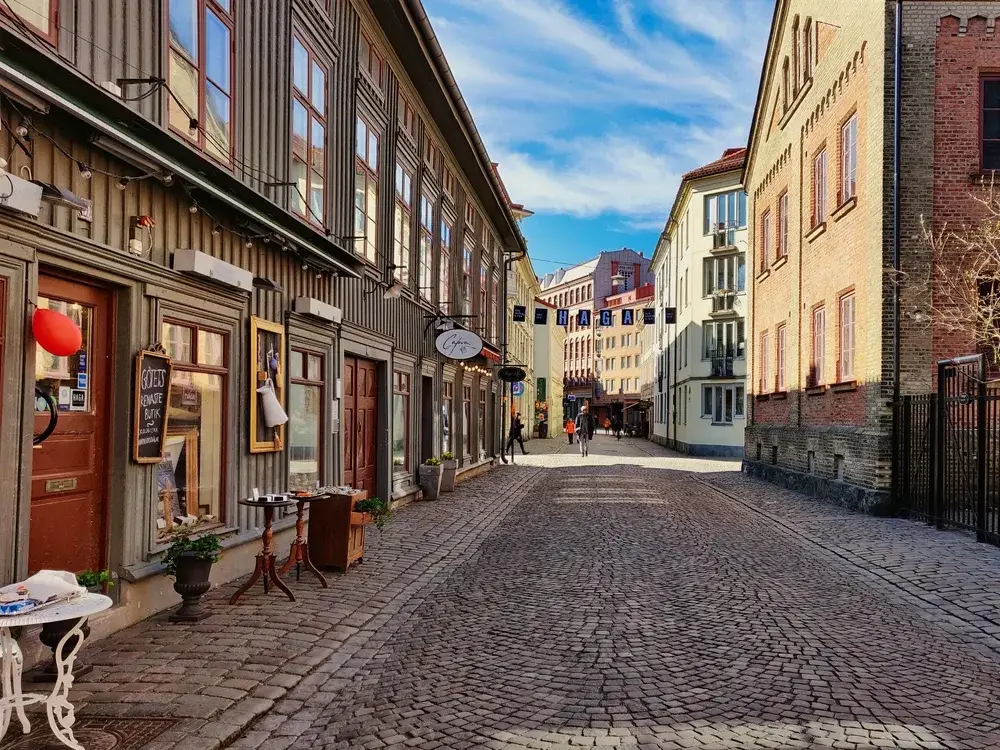 Shopping street in Gothenburg highlights a safe area for a piece on Is Sweden Safe