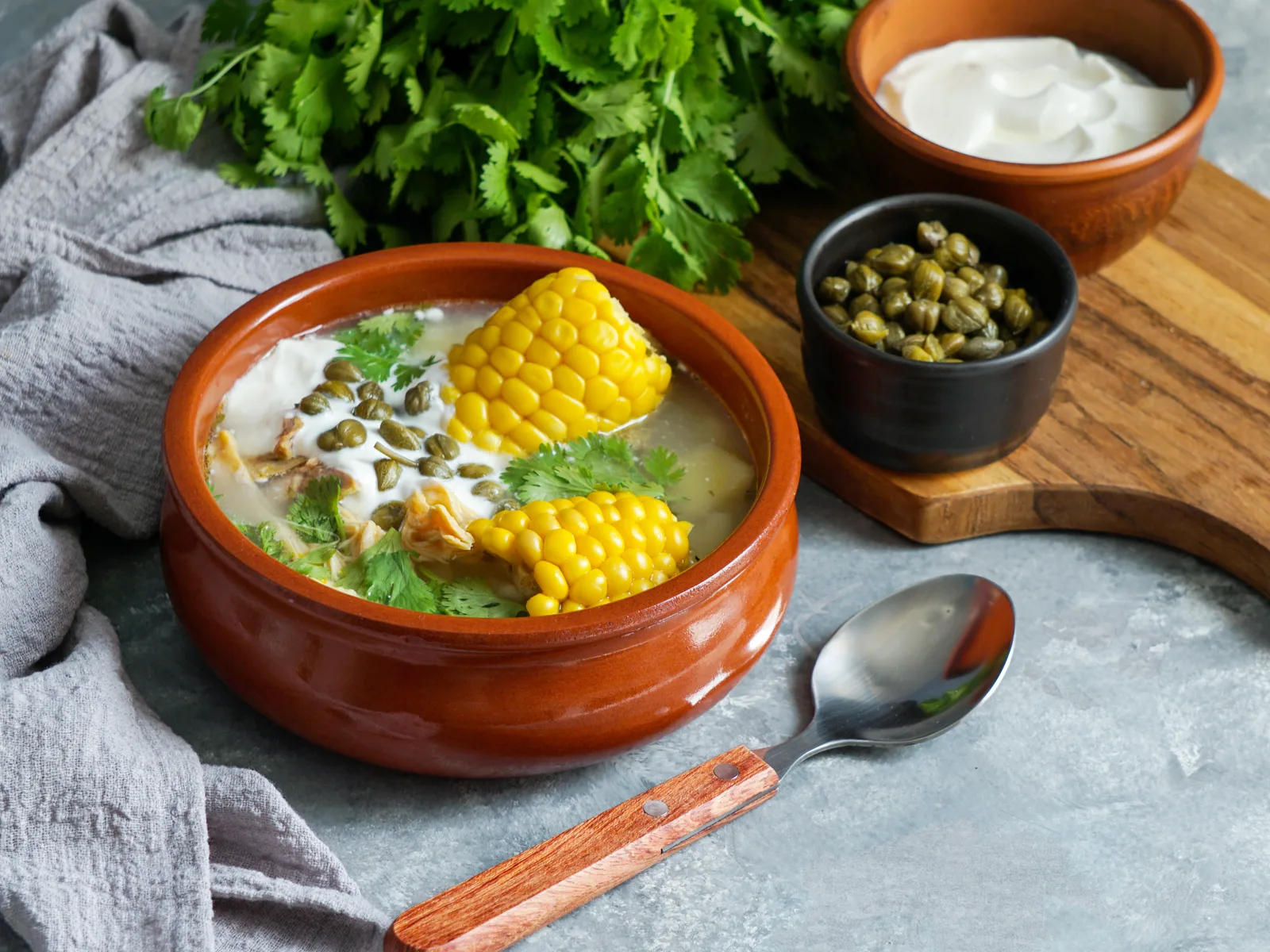 Ajiaco potato soup, one of the things to eat when visiting during the best time to go to Colombia