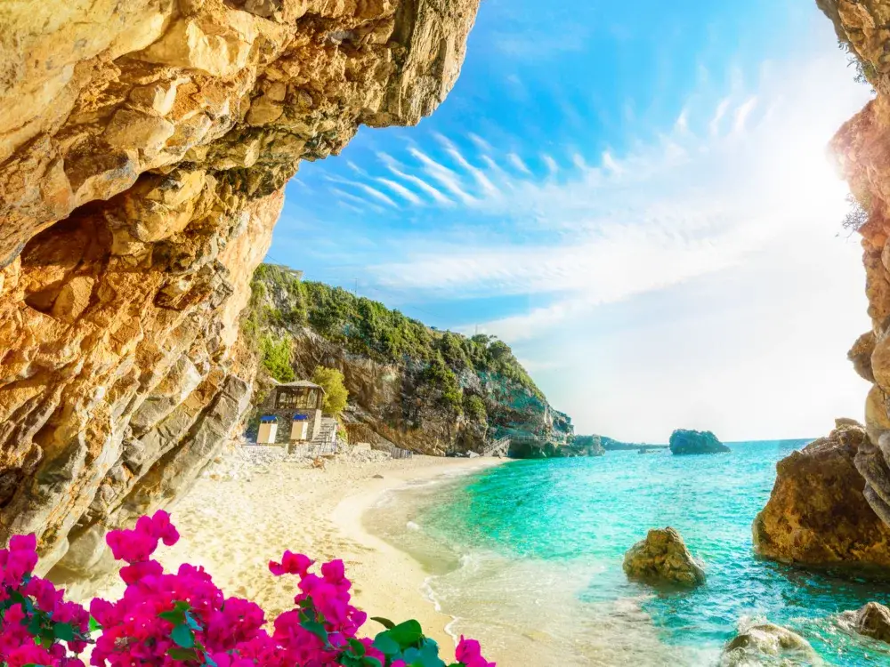 Gorgeous view from the rocks at Corfu Island