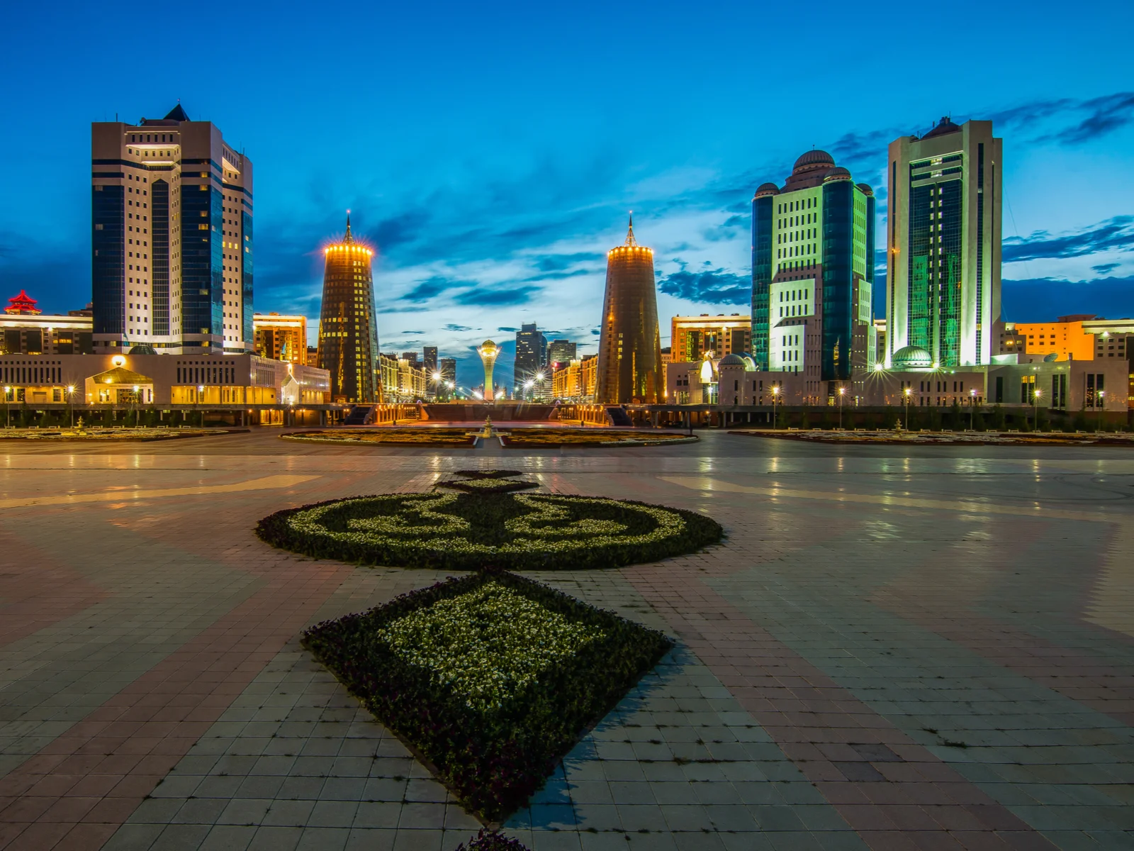 Astana Kazakhstan sightseeing by night for a piece titled Is Kazakhstan Safe