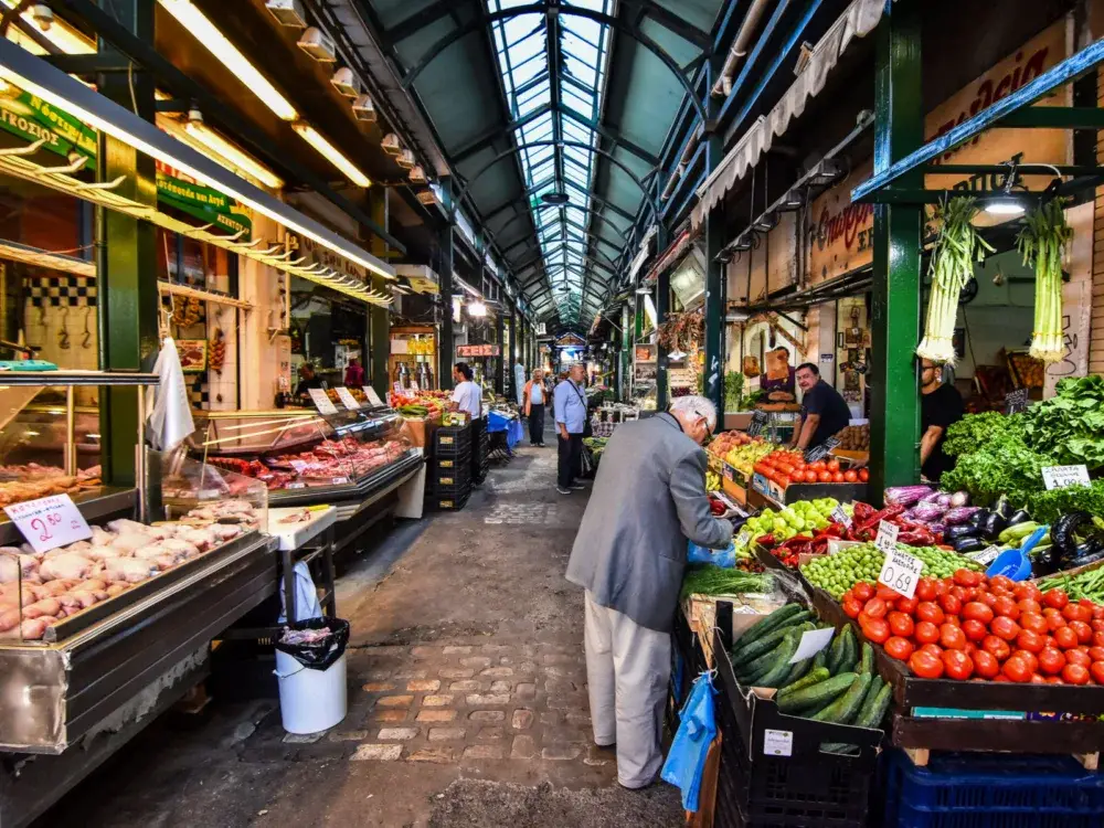 Cool view of the Modiano Market in Greece, one of the country's best things to do