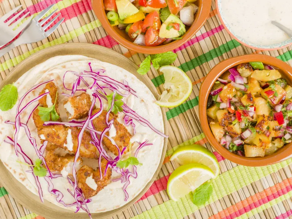 Baja Fish Tacos at a restaurant for a post on the best time to visit California