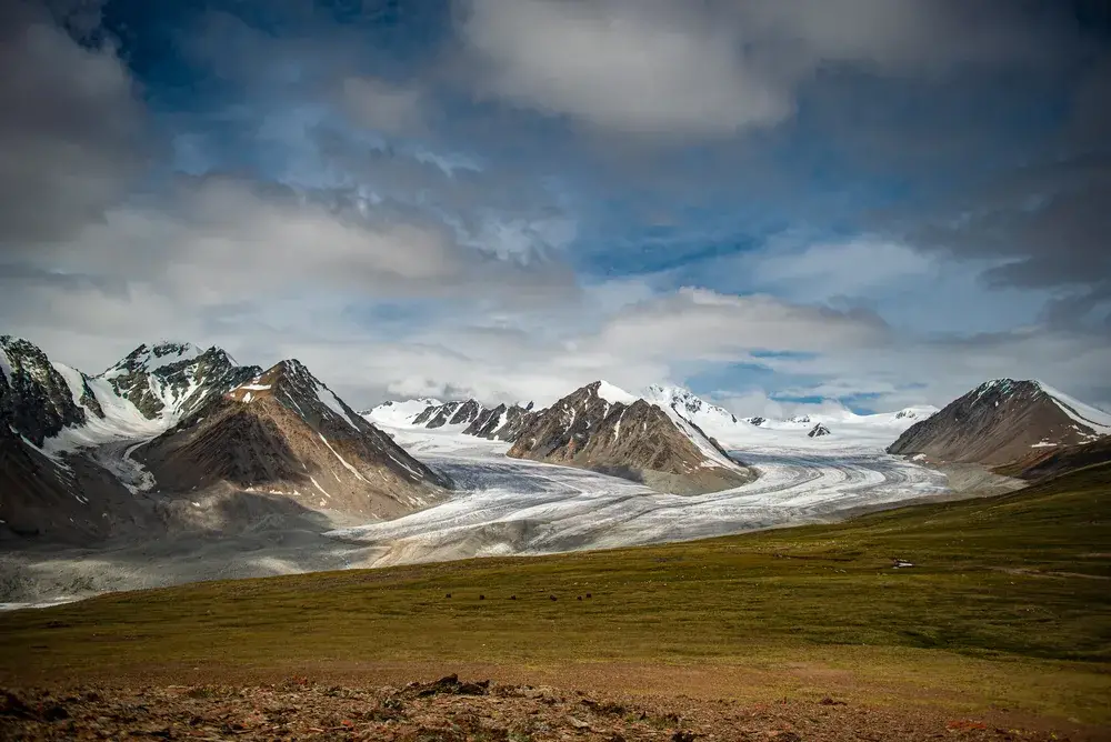 Mountainous view of Altai Tavan Bond National Park in the western part of Mongolia