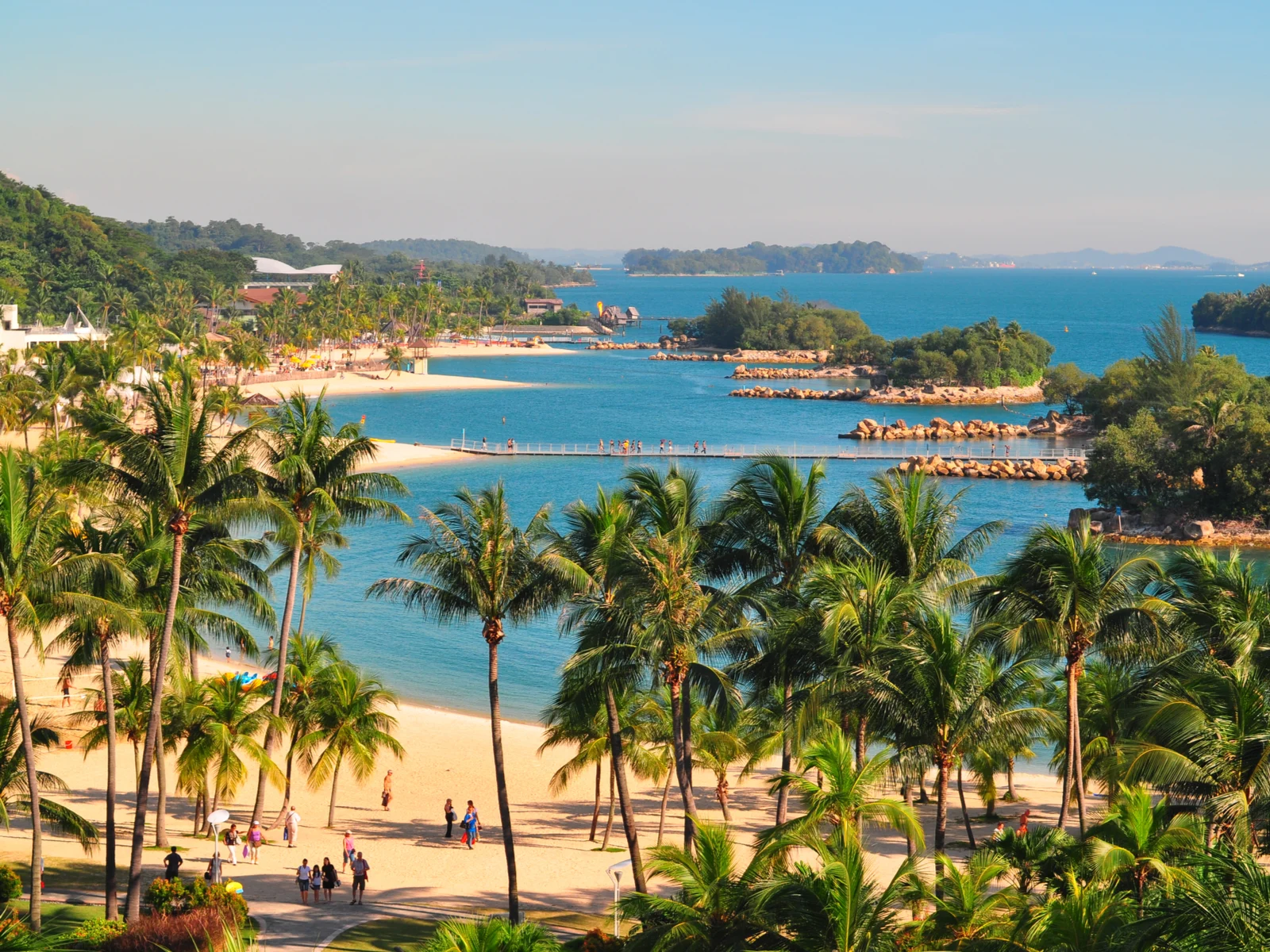 Sentosa Island pictured on a very hot day during the cheapest time to visit Singapore