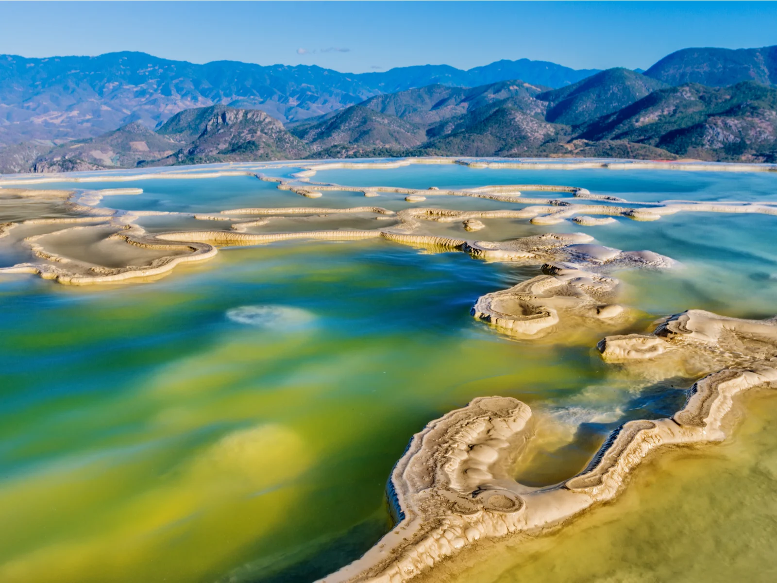 Hierve el Agua, a thermal spring in the Central Valleys, for a piece titled Is Oaxaca Safe