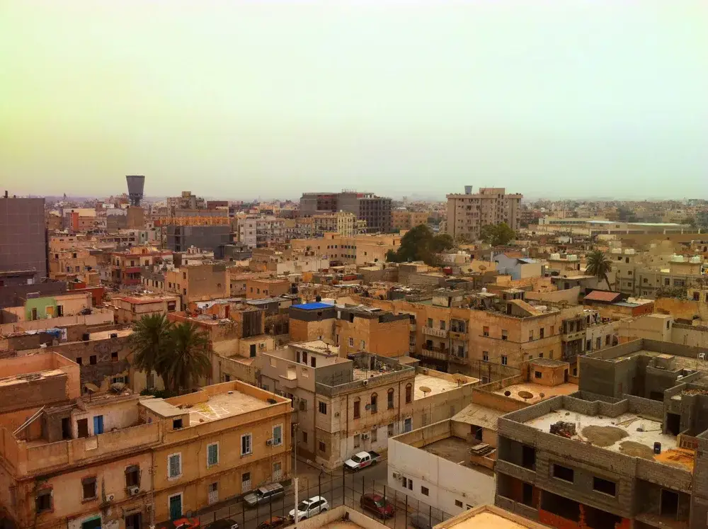 Aerial view of Tripoli, the capital city of one of the most dangerous countries in Africa, Libya