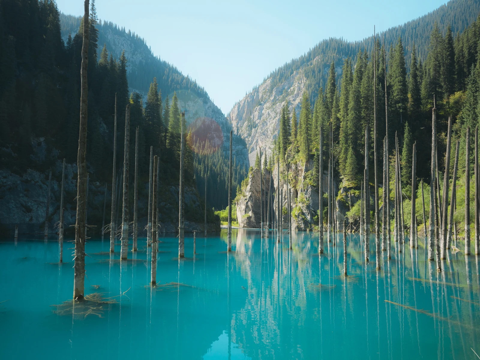 Lake Kaindy in Kazakhstan for a piece on whether the country is safe